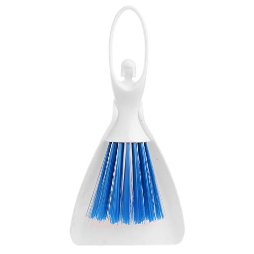 SEIS 3 Pack Hamster Dustpan and Broom Set Mini Guinea Pig White Dancer Design Besom Chinchillas Sweeper Cavy Cage Clean Hedgehogs Scooper for Small Animal (Blue)