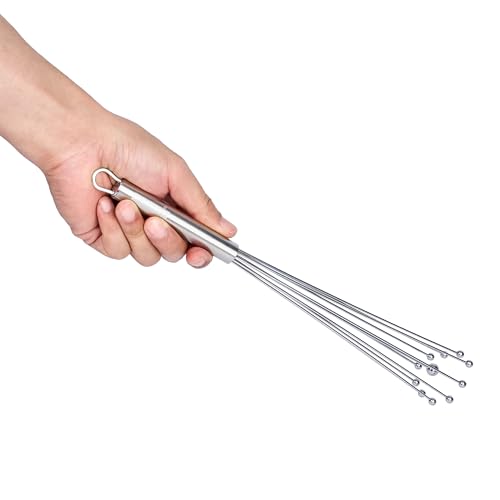 Restaurantware 12.5 in Stainless Steel Ball Whisk - German Standard Egg Beater with Ergonomic Handle, Dishwasher Safe - Manual Mixer Cooking Whisk for Baking, Stirring, Sauces, Beating - color: Ball Whisk, size: 12 1/2"