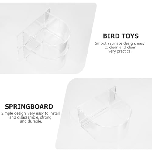 2Pcs Thickened Bird Food Bowl and Transparent Feeding Box for Parrots Plastic Bird Cage Accessories Easy to Install and Clean for Various Pet Birds