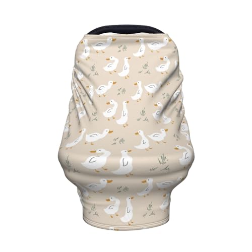 Goose Baby Car Seat Covers Multi-use Carseat Canopy for Boys and Girls Stretchy Infant Carseat Cover Shower Gifts - color: goose