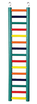 Prevue Pet Products 15-Rung Wood Bird Ladder - Accessories for Small, Medium, and Large Birds, Hanging Birdcage Toy for Climbing, Foot Exercise, Beak Use, Mental Enrichment, and Interactive Play - size: 15-Rungs