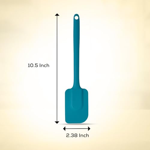 Mrs. Anderson’s Baking Silicone Spatula, Flexible And Nonstick, One-Piece Design, Turquoise, For Mixing, Folding, Scraping, Baking, And Cooking - color: Turquoise, size: 10.5-Inch, Spatula
