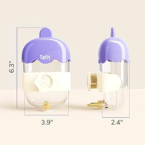 Leak-Proof & Chew-Proof Hanging Water Dispenser No Drip for Birds, Chinchillas, Guinea Pigs, Ferrets, Rats, Rabbits, Bunnies, Parrots, Squirrels, and Other Small Animals - Beige, 12oz - color: Khaki, size: 12.2 fl oz