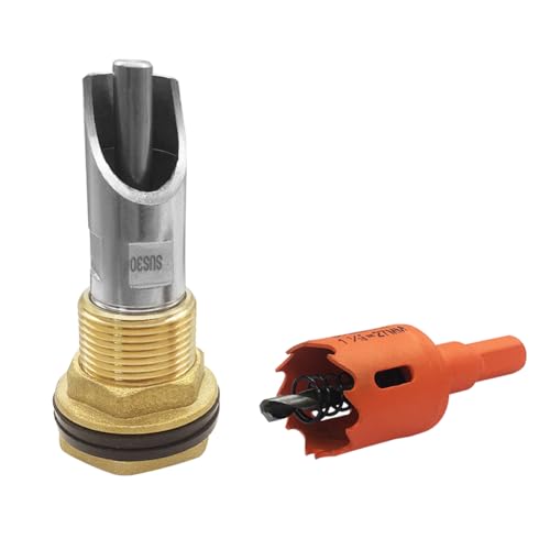 5 Sets Pig Nipple Waterer with Water Tank Connectors and Hole Opener | Sturdy,Durable,And Corrosion-Resistant Stainless Steel And Brass,Automatic Water Control System,Easy Install With Hole Opener
