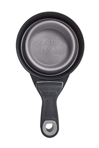 Dexas Popware for Pets Collapsible Klip Scoop, 3-in-1 Pet Food Scoop, Measuring Cup and Bag Clip, 2 Cup Capacity, Light Gray - color: Light Gray, size: 2 Cup Capacity