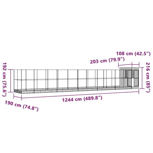 Aviary Cage with Extension and Lockable Door, Steel Large Bird Cage, Aviary Spacious and Versatile Cage for Small Size Birds Parrots Parakeet Cockatiel Flight Bird, 489.8"x79.9"x85",-266 - size: 489.8"x79.9"x85"