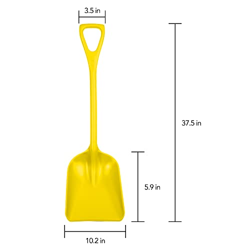 Remco Hygienic Square Point Shovel, Polypropylene Blade, 23 1/2 in L, Yellow 69816-1 Each - color: Yellow, size: 10 inch Blade