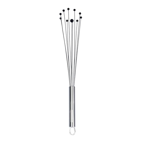 Restaurantware 12.5 in Stainless Steel Ball Whisk with Silicone Tips - German Standard Sauce & Gravy Whisk, Non-Scratch, Dishwasher Safe - Non-Stick Silicone Ball Whisk for Baking - color: Ball Whisk with Silicone Tips, size: 12 1/2"