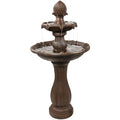 Sunnydaze 46" 2-Tier Solar Water Fountain, Pineapple Top, Rust Finish | Outdoor Solar Garden Fountain for Patio, Yard, Balcony, Easy Assembly, Calming Sound, Durable Polyresin, with Battery Backup - color: Rust