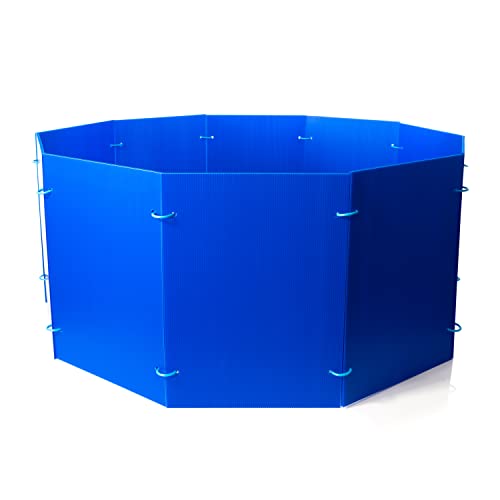 YAKCAM Chick Brooder Kit, Circular Corral for Up to 15 Chicks and Ducklings | Reusable Corrugated Panels, Snap-Ring Assembly | Heat Lamp Compatible | Feeding Tray Included | Indoor and Outdoor