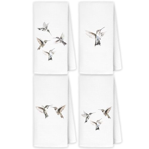Hummingbird Bird Gifts for Women Decorative Kitchen Hand Towels for Bathroom Decor,16x24 Inch Set of 4 - color: Bird Towels-e