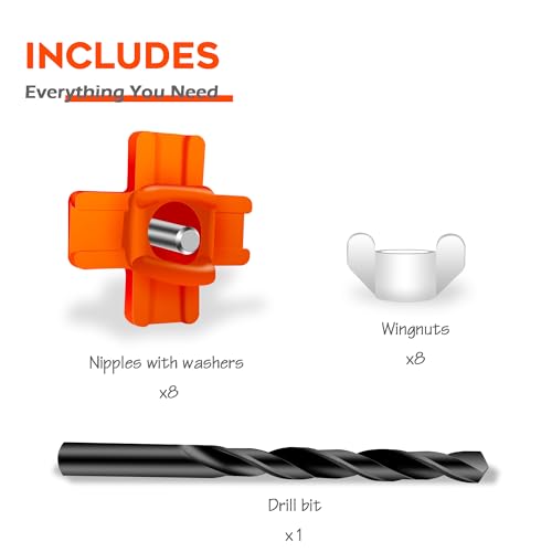 Eggluuz Chicken Waterer Nipple Horizontal Side Mount Automatic Nipples Drinker for Chickens 16 Pack - size: 16 Pack