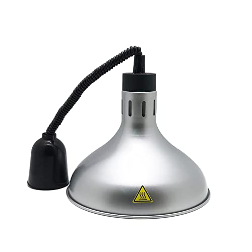 KOUDA Commercial Food Warmer Lights Telescopic Heating Lamps for Buffet Kitchen Restaurant (Dia.29cm,Adjustable Height.60-150cm) (Silver)