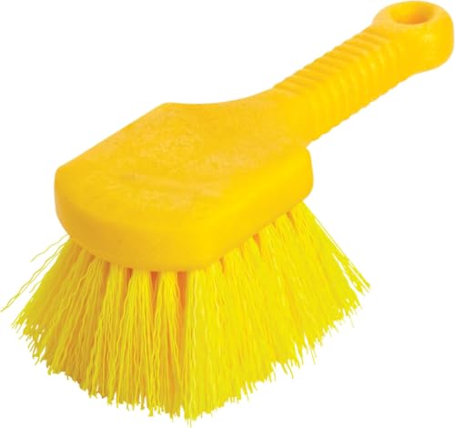 Rubbermaid Commercial 8" Utility Scrub Brush, Plastic Handle, Synthetic Bristles, Cleaning, Multi Purpose, Heavy Duty, Outdoor, Wheels and Tires (Pack of 6) - size: Single Pack (Pack of 6)