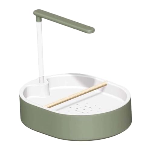 Gralara Automatic Bird Bathtub Bird Automatic Bath Shower Easy Setup Versatile with Parrot Perch Bath Tub for African Grey Parakeet