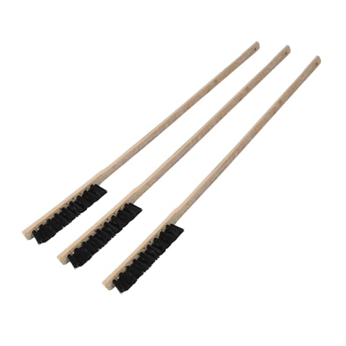 Dioche Essential 3PCS Long Handle Bird Cage Cleaning Brush – Sturdy Wooden Parrots Cage Supplies for Easy Maintenance