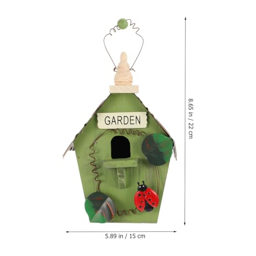 Hanging Bird House Wooden Bird Shelter for Outdoor Decor Small House for Balcony Garden Porch Houses for Outside Hanging 8.66 X 5.90 X 4.33 in