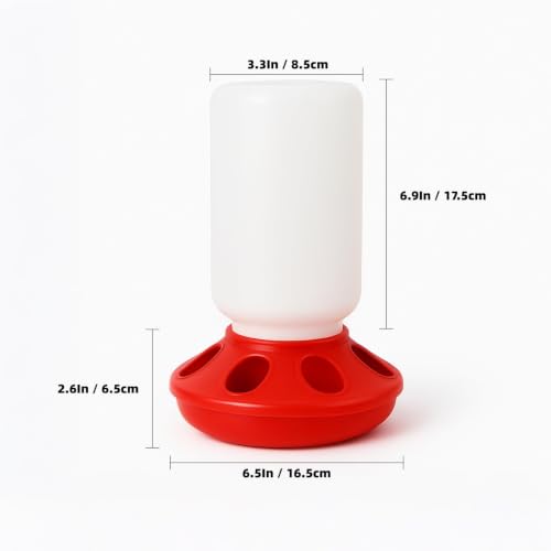 Baby Chick Feeder and Waterer Set, 1 Quart Poultry Starter Kit | Gravity-fed shallow water tray, compact brooder design, easy to refill and clean, for chicks, ducklings and small poultry