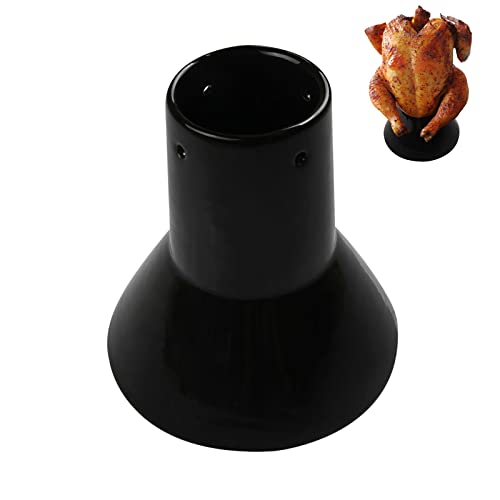 Large Ceramic Roaster Rack for Turkey&Big Chicken,Beer Can Turkey Stand Vertical Poultry Ceramic Steamer,Non-stick Ceramic Cooking BBQ Accessories For Grilling like Kamado Grill,Ovens,Smokers (Large) - color: Large