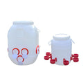 Automatic Chicken Feeder and Waterer Set, 110 lb Capacity 10 Port Large Chicken Feeders Poultry Waterer Weatherproof No Waste Poultry Feeder Kit for Turkey Pigeon Quail Duck Goose