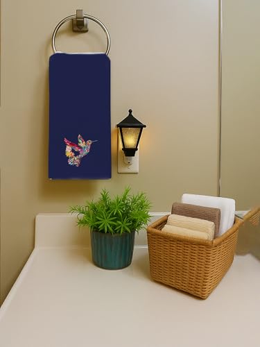 Hummingbird Navy Blue Bathroom Hand Towels for Guest - Floral Bird Decorative Kitchen Hand Towel, Spring Summer Decor, Hummingbird Gifts for Women Unique, Housewarming Gift Idea New Home404 - color: Hummingbird008