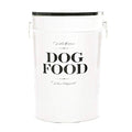 Harry Barker Bon Chien Dog Food Storage Canister – Large 11 gallon, Airtight Stainless Steel Pet Food Container, Stylish Kitchen Counter Dog Kibble Storage with Easy-Open Lid - White - color: Black & White