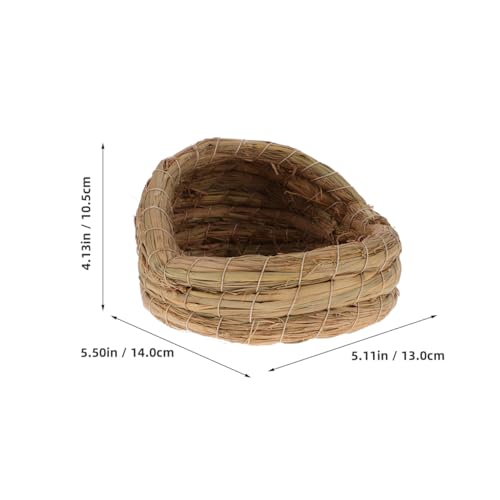 Kisangel 2Pcs Woven Bird Nest, Chicken Straw Breeding Nest, Small Laying Birdcage for Pigeon Parrot Bed Flat Base Indoor Outdoor