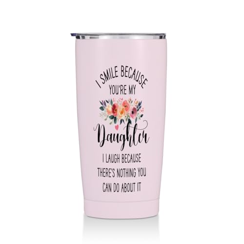 Daughter Gifts from Mom 20 oz Tumbler, Christmas Birthday Gift, Rose Quartz - color: Multi 1469