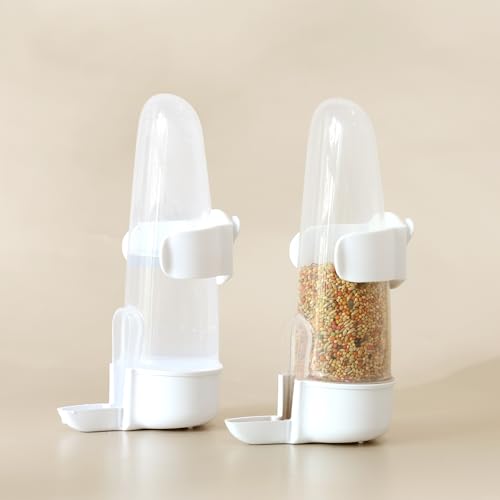 Bird Feeder Automatic Bird Water Dispenser Set for Cage No Mess Parakeet Cage Water Dispenser PP Material, 200ml/6.8fl oz (2PCS) | Durable shatter-resistant plastic, tool-free setup, easy daily cleaning, suits parakeets finches canaries