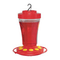 First Nature Hummingbird Flower Feeder - 32‑Ounce - Wide‑Mouth | Bright Flower Ports Attract Birds - Round Bottom Perch Fits Multiple Birds - See-Through Tank Shows Nectar Levels - size: 32 ounce