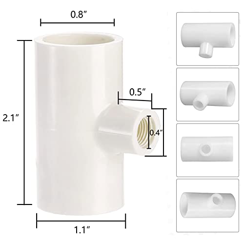 Pack of 30 Chicken Waterer PVC Tee Fittings Waterer Fully Automatic Poultry Waterers PVC Fittings for Threaded Poultry Waterer Cups Nipples Feeders
