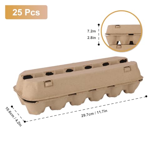 25 Pack Egg Cartons Bulk, Cardboard Egg Crates for Secure Eggs Storage, Egg Cartons Bulk for Fresh Eggs - Perfect for 12 Count (1 Dozen) Large Eggs - size: Dozen