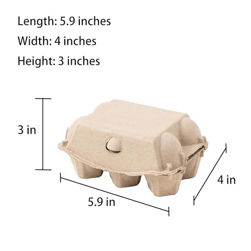 40 Pack Egg Cartons Cheap Bulk, 2x3 Style Reusable Egg Cartons Bulk | Empty Natural Paper Pulp Egg Cartons, Sturdy Design Egg Carton for Fresh Chicken Eggs