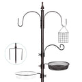 YINGYM Bird Feeder Stand Pole, 77 Inch Bird Feeding Station for Outside | Wild Bird Feeder Hanging Kit with Metal Suet Feeder, Bird Bath and Mesh Tray, 3-Prong Base - size: 77 Inches without Squirrel Baffle