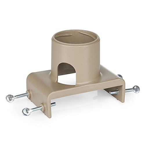 Farm Innovators 150 Watt Outdoor Plastic Heated Birdbath with Twist Deck Mount, Hidden Electrical Connection, and Internal Thermostat, Tan | All season decorative heated birdbath with easy twist-on deck mount, built-in perch or feeder, 1-1/2-gal capacity