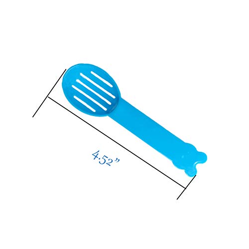 SEIS 3 Pack Hamster Dustpan and Broom Set Mini Guinea Pig White Dancer Design Besom Chinchillas Sweeper Cavy Cage Clean Hedgehogs Scooper for Small Animal (Blue)