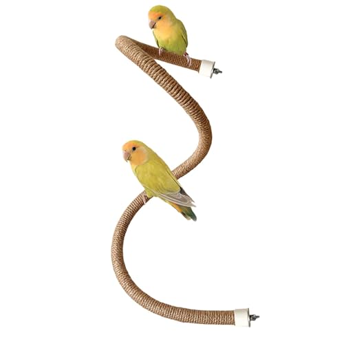 Bird Rope Perch, 100cm/39.3in Cotton Rope Spiral Toys Bird Bungee Rope Perches Parakeet Toys for Cockatiels Conures Lovebirds Finches