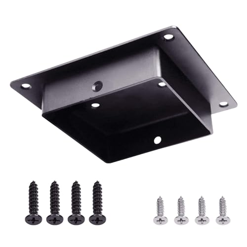 1 Pack Birdhouse Mounting Bracket for 4x4 Wood Post, Black, Metal Flange Holder for Owl Box, Bird Feeder, Mailbox