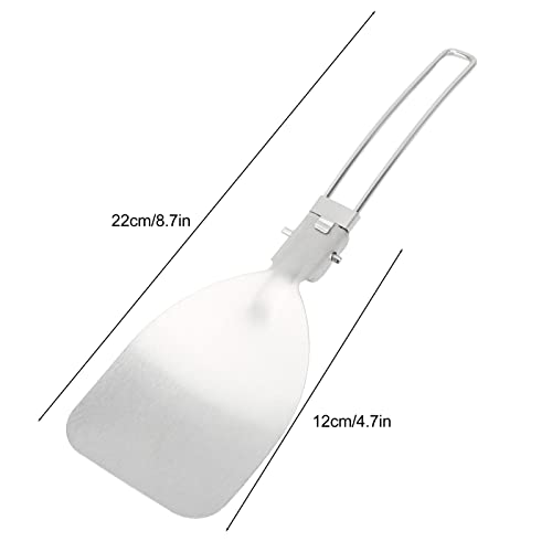Foldable Camping Spatula, Titanium Spatula Frying Shovel with Folding Handle Food Turner for Outdoor Picnics Camping