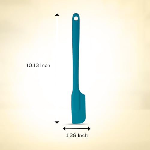 Mrs. Anderson’s Baking Silicone Slim Spatula, Flexible And Nonstick, One-Piece Design, Turquoise Blue, For Mixing, Folding, Scraping, Baking, And Cooking - color: Turquoise, size: 10-Inch, Slim