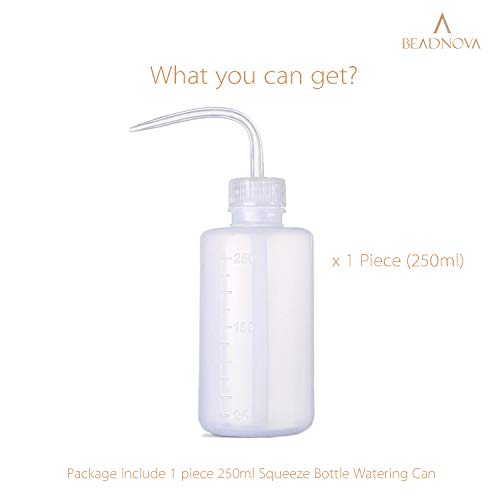BEADNOVA Squeeze Plant Watering Bottle 250ml 8oz Small Wash Bottle Squeeze Plastic Watering Can for Indoor Plants Succulents (1pc) - color: 250ml