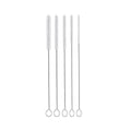 10" Extra Long Tube Brush Set - Small 5 Pack - White | Flexible nylon straw brushes for bottles, cleaning straws, pipe cleaners, glass, keyboard, detailing and deep cleaning - color: White, size: Small 5 Pack (2mm 3mm 4mm 5mm 6mm)