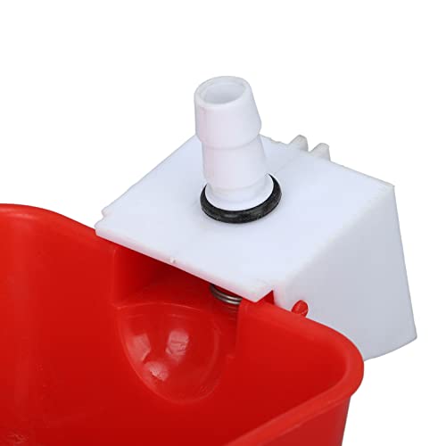 Automatic Poultry Fount, Large Drinking Bowl, Universal Red PP Poultry Waterer with Grooves for Water Conservation, Ideal for Chicken Duck Goose Quail Bird Cat Dog