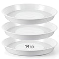 3 Pcs Plastic Bird Bath Bowl, 14”Ground Bird Baths for Outdoor, White | Large Durable Birds Bath Dish for Garden Yard, Birds Water Bowl Feeder Tray Replacement, Weather Resistant ABS Plastic - color: White