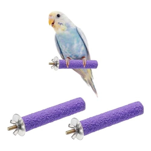 Bird Perch Stand, Colorful Paw Grinding Stick, Wood Rough-surfaced Perch Parrot Stand 10 x 2 Cm, (Purple, 2 Pcs), Intended for Home/Animal Parks/Pet Stores - color: Purple, size: 10 x 2 cm / 3.94 x 0.71 inch
