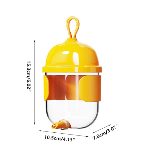 Birds Water Bottle, 330ML Automatic Bird Drinking Dispenser with Sensitive Valve, Stable & Leak-Proof Parrots Water Feeder for Small-Medium Birds - color: Yellow
