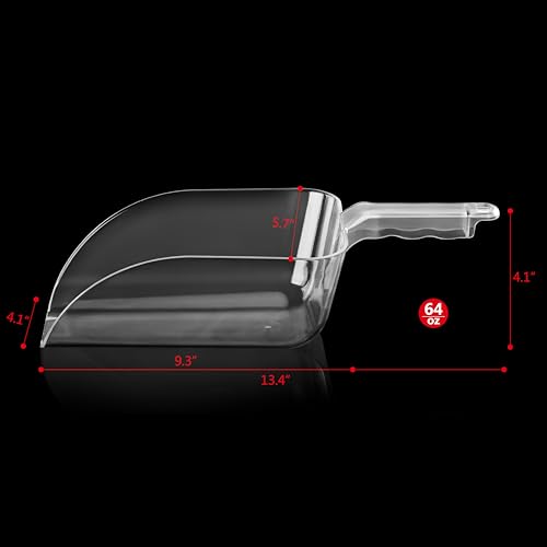 New Star Foodservice Commercial Grade Polycarbonate Plastic Utility Ice Scoop, Clear, 64 oz - color: Clear, size: 64 oz.
