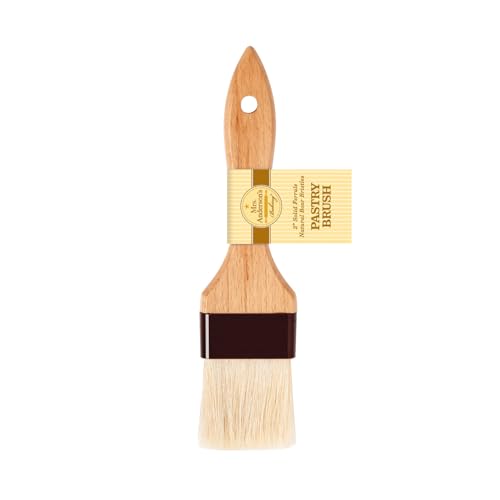 Mrs. Anderson's Baking Solid-Ferrule Natural Boar Bristles Pastry Basting Brush, 2" x 8.25" - size: Single, 2-Inch