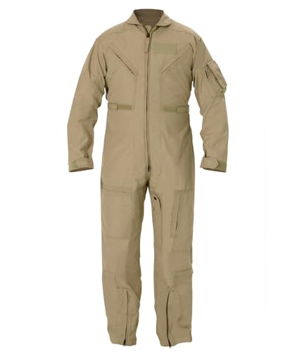 Propper Unisex CWU 27/P Nomex Flight Suit | Flame-Resistant Coverall, Used by Army, Navy, Air Force, and USMC - color: Af Tan, size: 44 Short