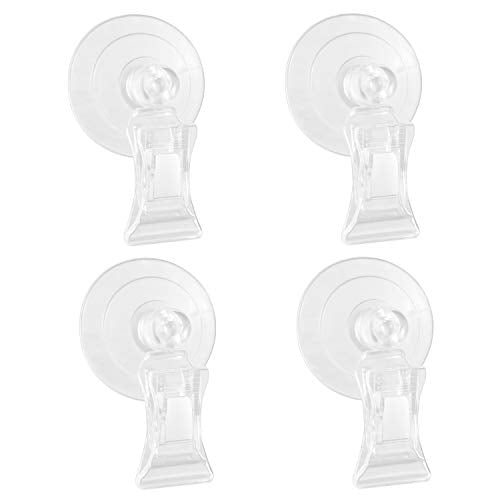 SLSON Fishes Veggie Seaweed Plant Suction Cup Clip Feeding Tool Feed Holder Aquarium Accessories for Fish Tank Fish Feeder Clips (4Pack Transparent) - color: 4Pack Transparent
